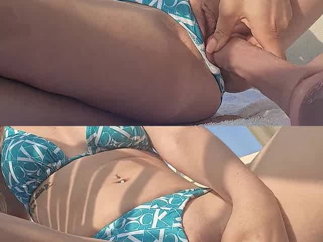 Masturbation with large sextoy on terrasa untill multiple creampie climax