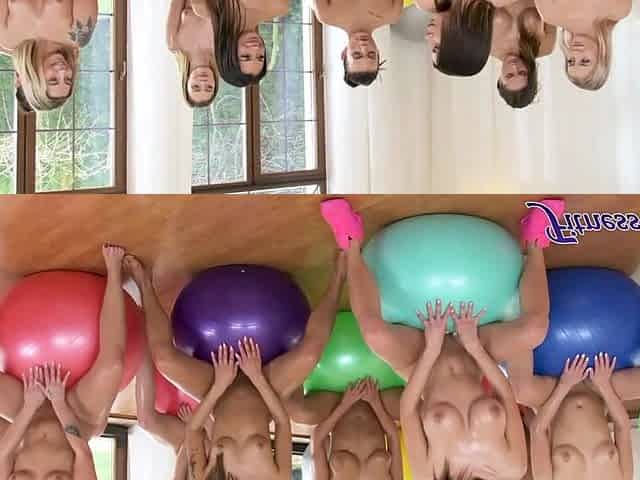 Angels threeway after gym class - Fitness Rooms