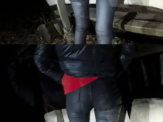 Anal screw at night in an abandoned parking lot