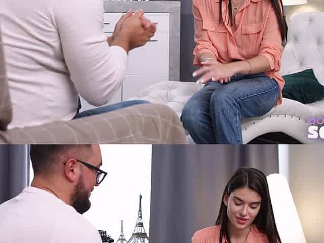 Guy makes sultry chick squirt and cum at the massage parlor