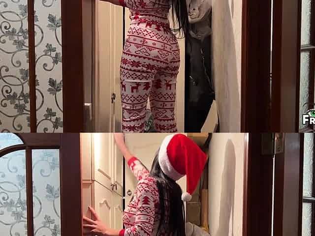 Christmas alone with StepMom part 1. Search for decorations for the Christmas tree. Creampie