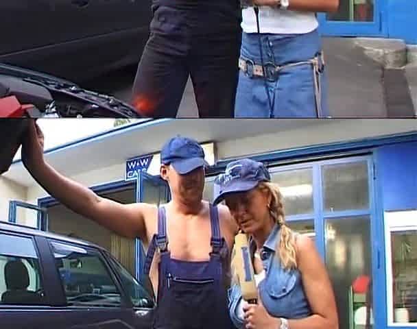 German Babe Got Her Pussy Fucked in Car Shop