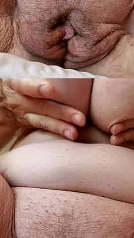 Mature MILF Talks Dirty, Huge Breasts and Hairy Pussy Close-up