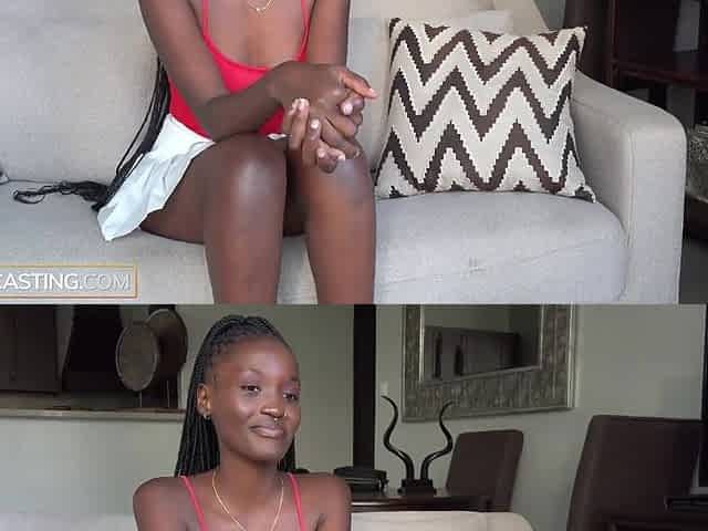 Messy Ebony Amateur With Perfect Natural Tits Fucked By Casting Agent