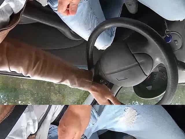 An Unknown Guy Gives Me a Ride in the Car and I Touch His Cock the Whole Trip