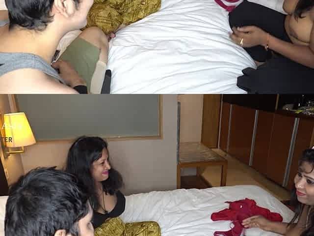 The Guy Find Himself Lucky for Having Two MILFs on the Bed