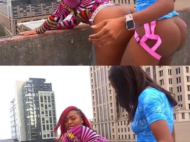 Ebony Lesbos Play With Strapon In Public