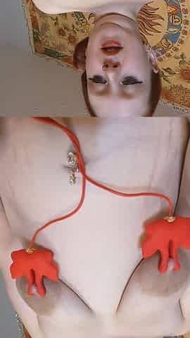 Teasing My Nipples with Vibrating Clamp
