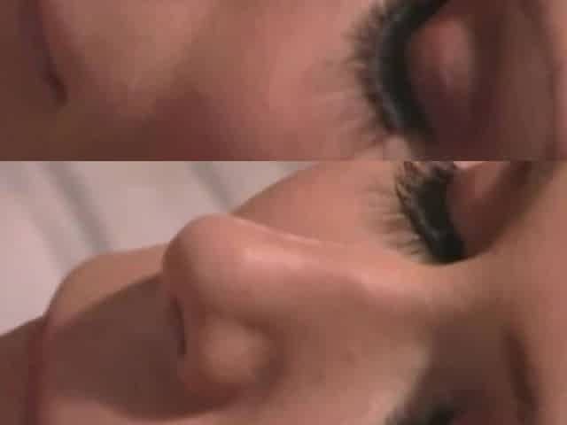 A voluptuous blond receives fellatio stimulation and has her lips filled with sperm.