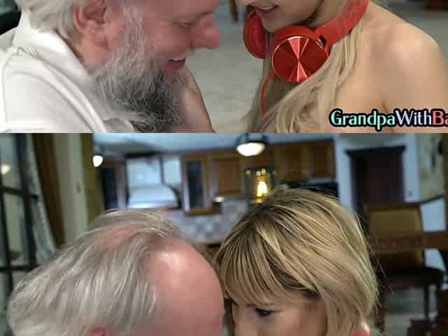 Petite bae cockriding dirty grandpa