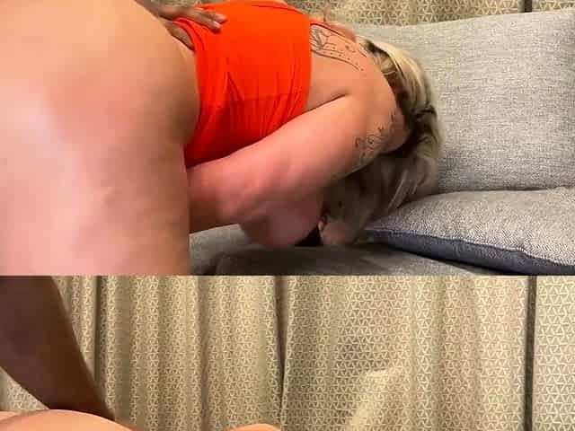 Blonde is flashing her big boobs in the outdoors