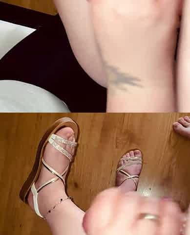 Amateur tugjob and worthy feet