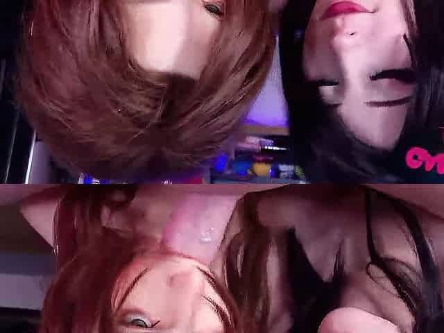 Tifa & Aerith Deepthroat oral-job three-some