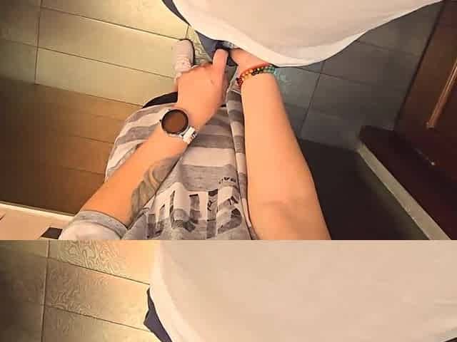 Stranger cumming once more in my pants in the restaurant baths