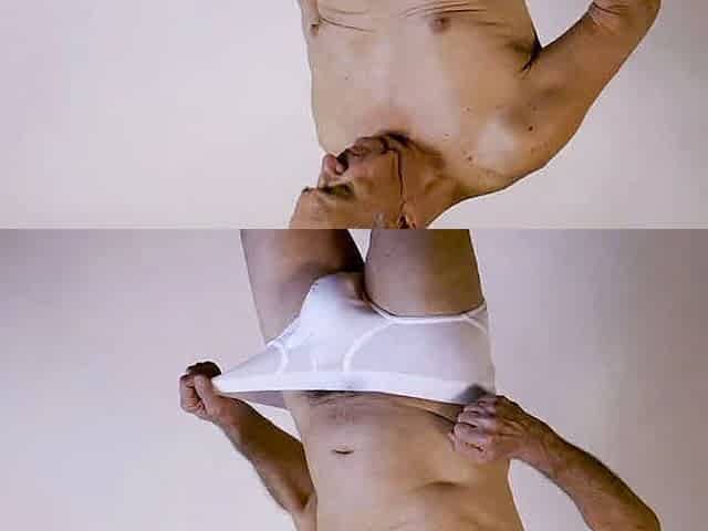 Ai oldermen in there 60's posing in white underware