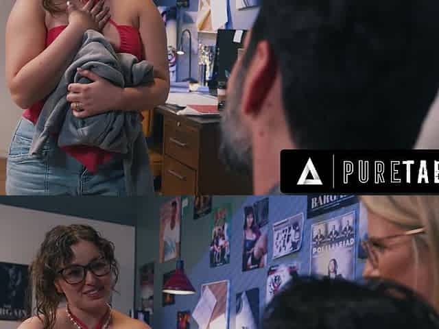PURE TABOO Cunning Cory Chase Blocks Stepson At Door While Husband Fucks His Naive GF Leana Lovings