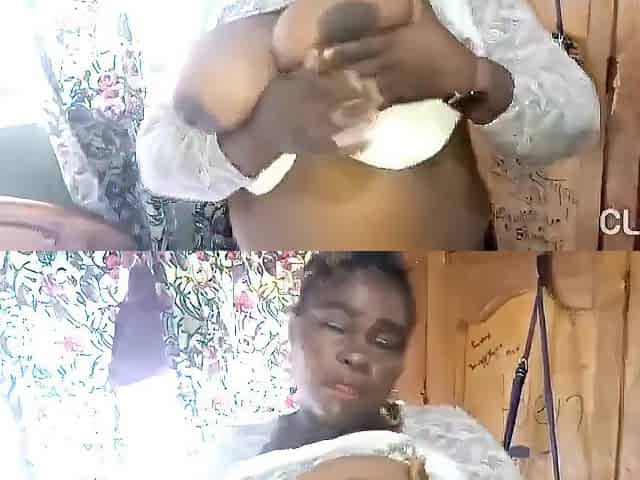 Lady Sharon Display Her Large Breasts and Corpulent Cunt