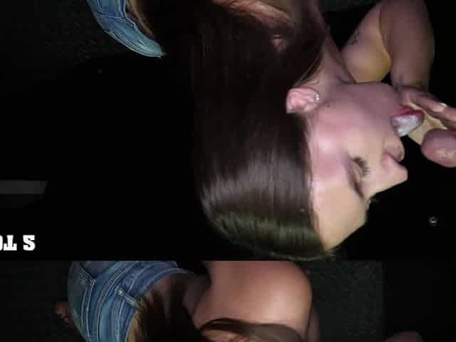 Petite slut Kourtney Rae gets face fucked through a gloryhole