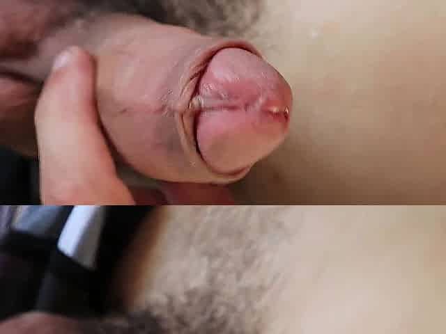 penis lube streams close up
