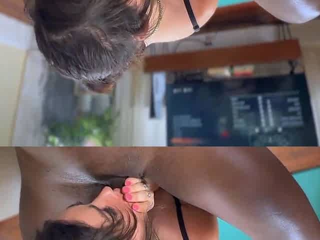 Interracial blowjob for brunette sucking big black cock