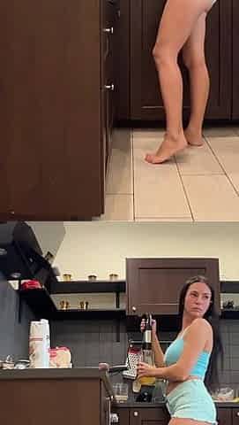 Caught Me Cooking in Shorts.now I'm Teasing You with Ass