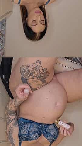 Pregnant Belly Oil Rub, Use My Wand for a Big Orgasm