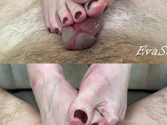 I'll do all the work with my feet. Close-up