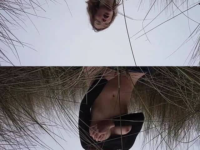 Outdoor handjob on beach with cumshot