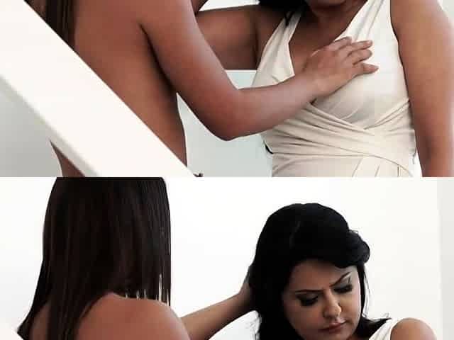 Hot Babe Caught Sexting by Hotter Stepmom