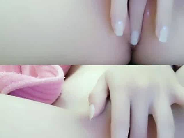 Cute skinny girl masturbating