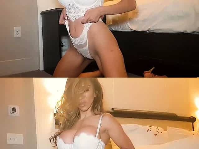 Horny big boobed fat chubby busty blonde