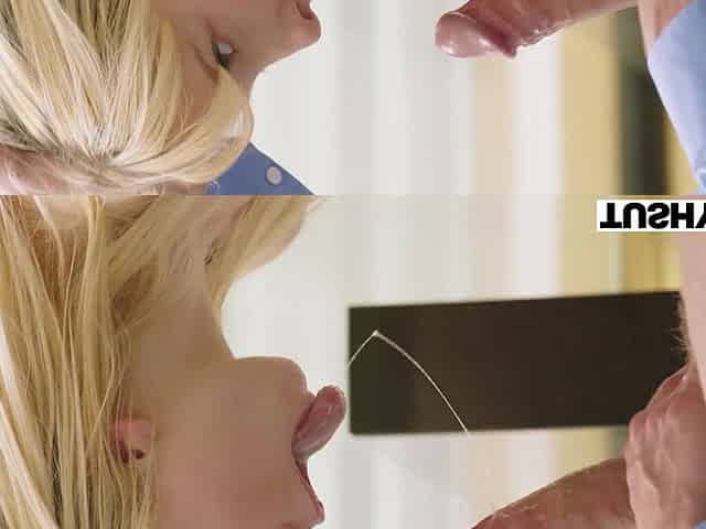 Blonde teen's tight asshole got stretched with his big cock