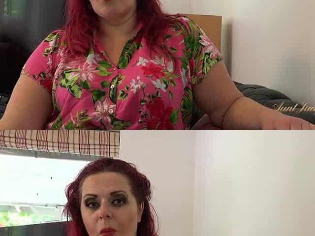 Chunky MILF rubs her poon