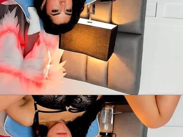 Brunette Babe Pleasures Her Cunt with Her Fuck Machine