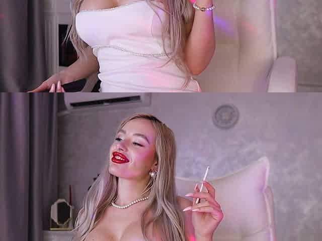 Smoking with Red Lips