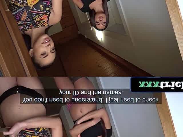 Debt Collector Fakes It to Pound Two Sizzling Teen Brunettes