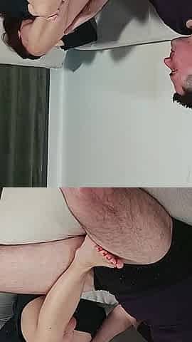 Little Maisha Does Well with Her Feet and at the End She Mounts a Hard Cock and Gets a Copious Cumshot on Her Tits.