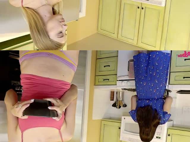 Spoiled stepdaughter Haley Reed sucks stepdad's dick under the table