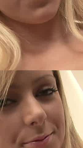 Blonde in Black Lingerie Likes to Take Out Her Tits