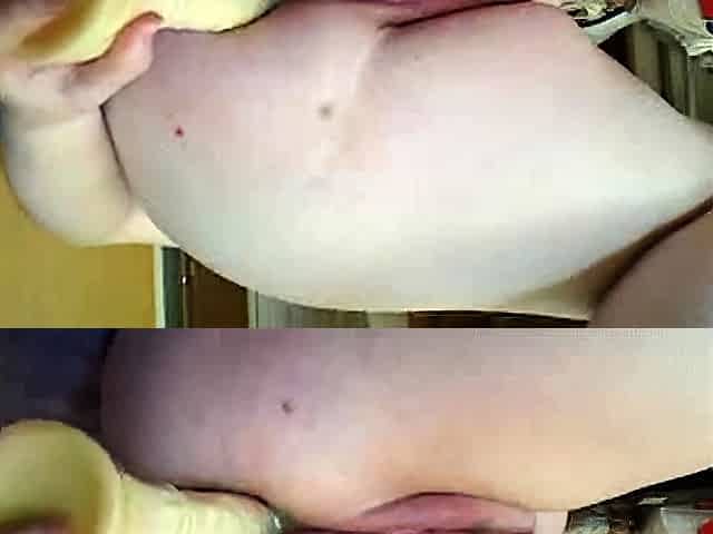 Dildo in Chubby Girl's Ass on Webcam
