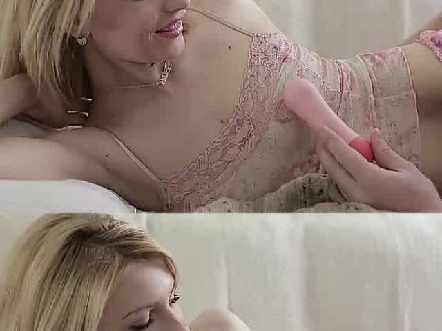 Gal gets Toyed & Dicked in an Male+Male+Female Trio