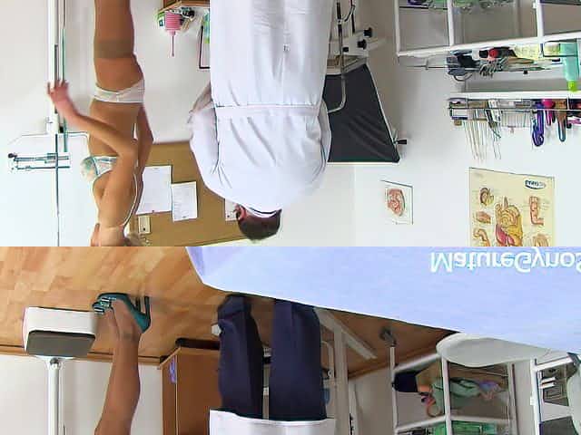 Hot skinny MILF caught naked in doctor's office with spy cam