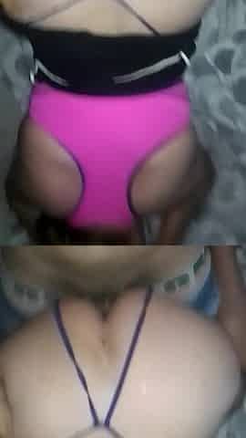 POV solo perrito con su tanga azul abierta