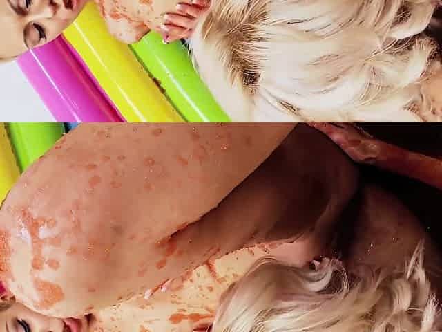 Christine Love And Lou Lou Lick Cherry Jam Off Of Each Others Nipples- Skankery
