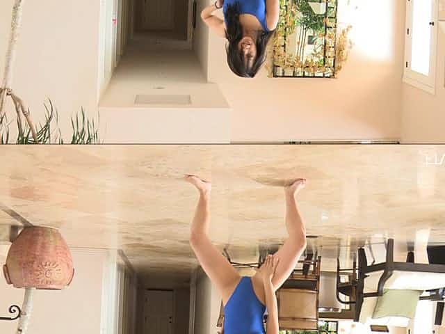 Spandex clings to her body as the girl in a leotard dances
