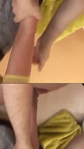 Russian teen Ekaterina fuck her in the ass breaking her yellow pantyhose