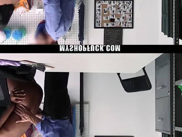 Ebony Teen Bangs a Loss Prevention Officer to Stay out Of Trouble - Myshopfuck