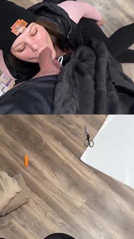 Large Tit Chick Fills Booty and Sucks Rod for Christmas