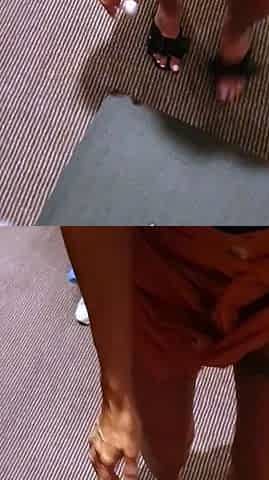 Amateur brunette works on a big cock