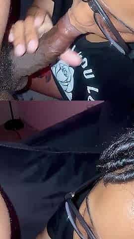Nerdy redbone taking penis to the mouth!!!